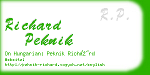 richard peknik business card